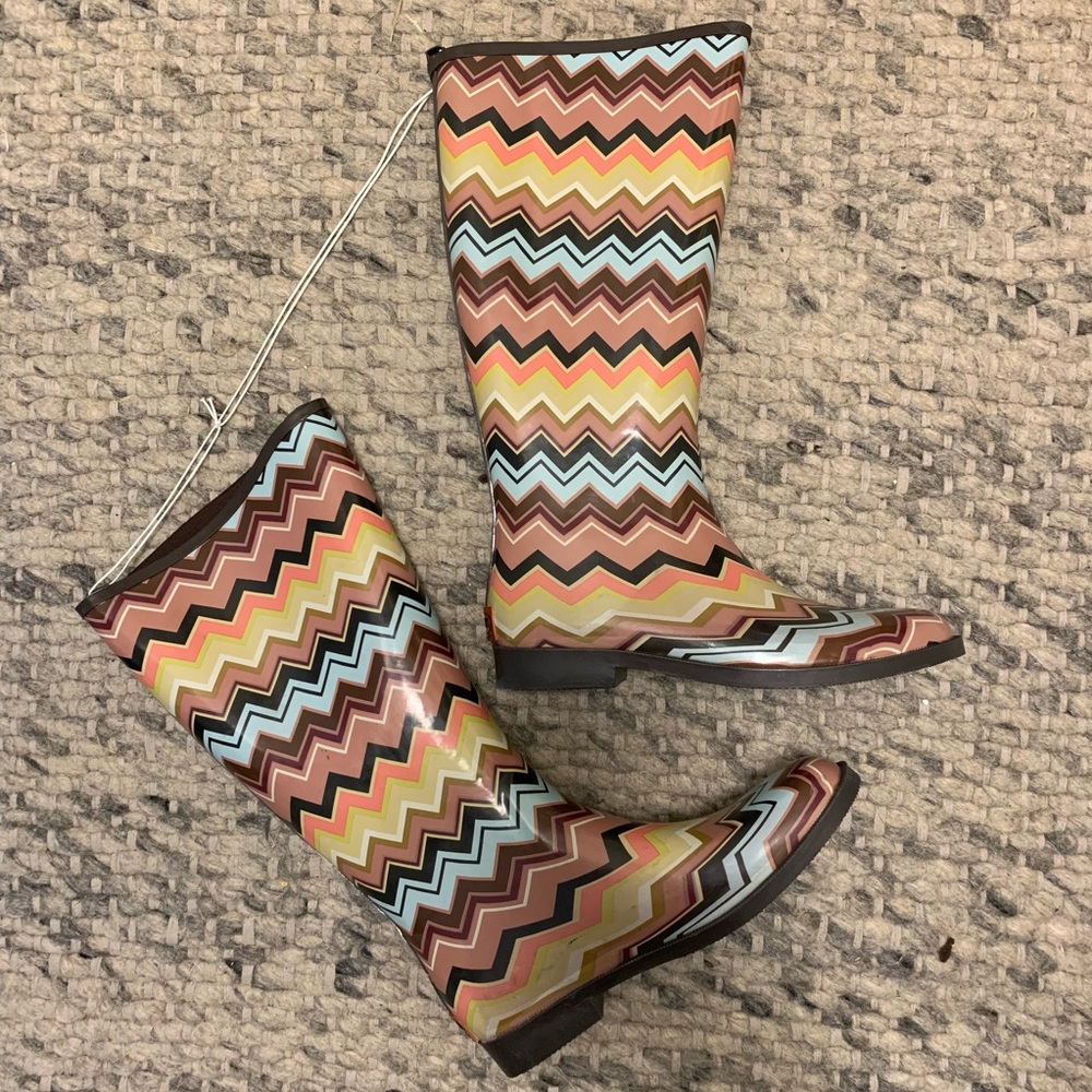 NWT MISSONI FOR TARGET RAINBOOT WELLIES SZ 8